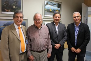 Legenda (da esquerda para a direita): Armindo D’Ascenção Silva (Presidente do Nucleos); Ronaldo  Fabrício; Luiz Claudio Levy Cardoso (Diretor Financeiro); Paulo Sérgio Poggian (Diretor de Benefícios) 