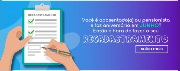 Recadastramento dos aniversariantes de junho Recadastramento dos aniversariantes de junho