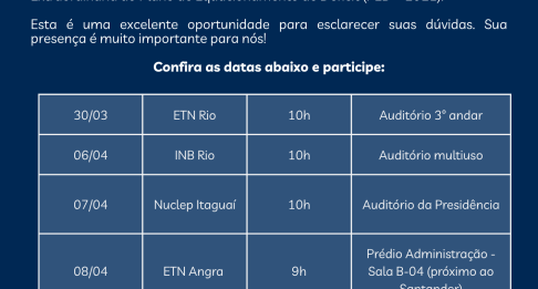 CONVITE: Calendário de apresentações da Diretoria Executiva nas Patrocinadoras